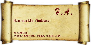 Harmath Ambos névjegykártya